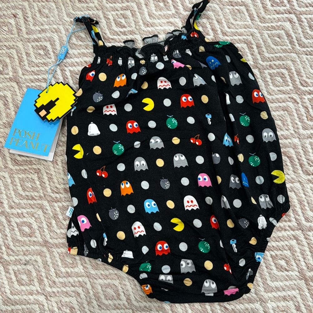 Posh Peanut Pac Man Bubble Romper, 6-12 months